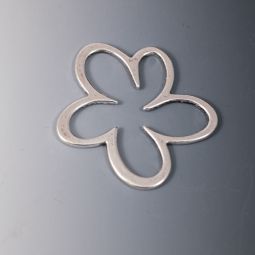 Cut Out Flower Charm Silver Color